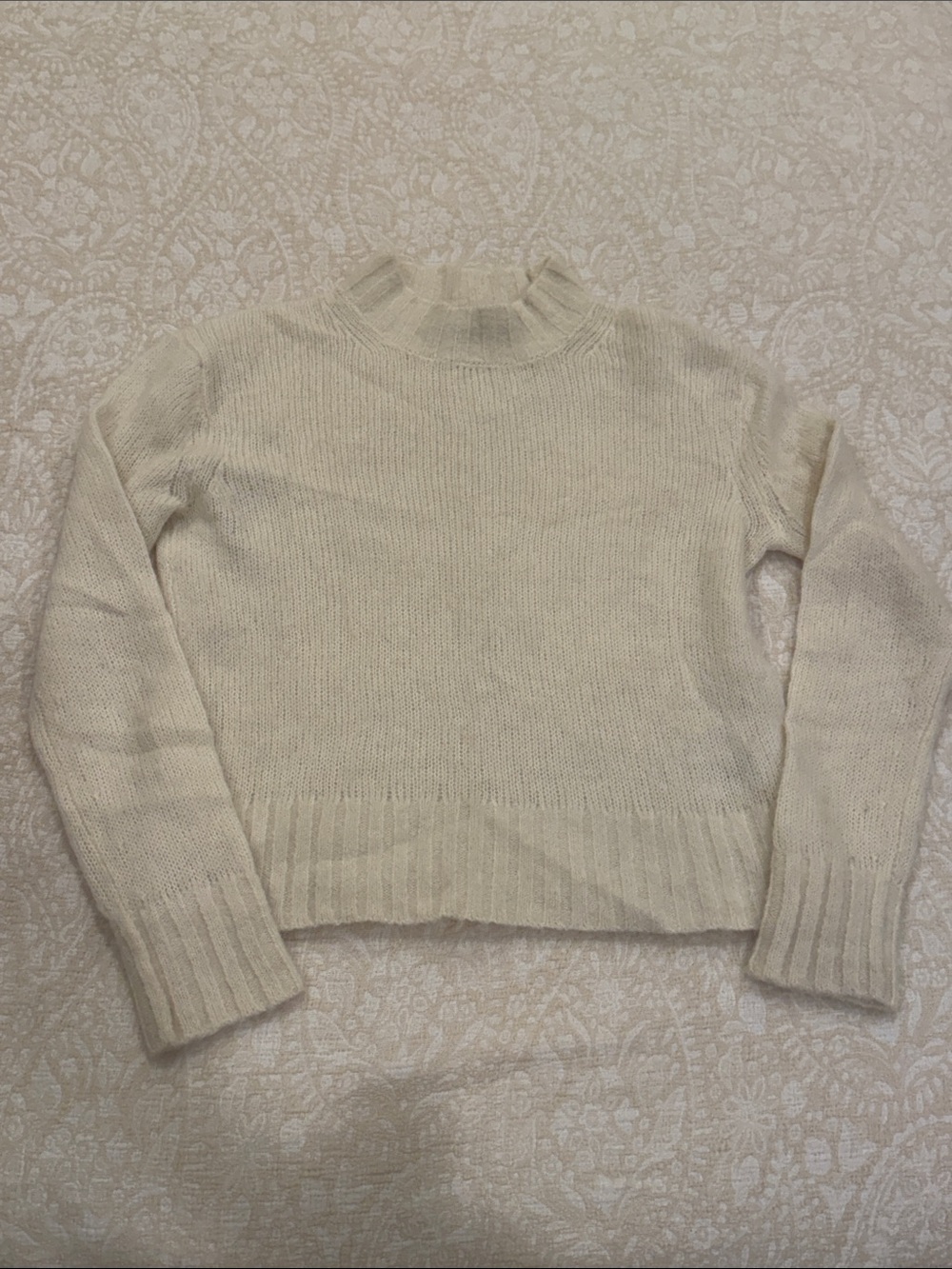 Everlane Alpaca Merino Wool Crewneck Sweater Ivory XXS